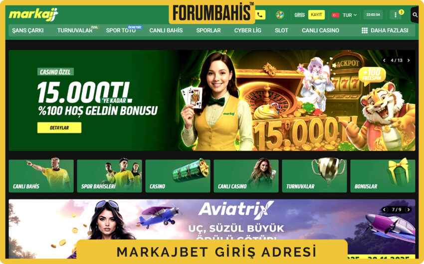 Markajbet slider bölümü, bonus duyuruları ve Hemen Giriş Yap çağrısı