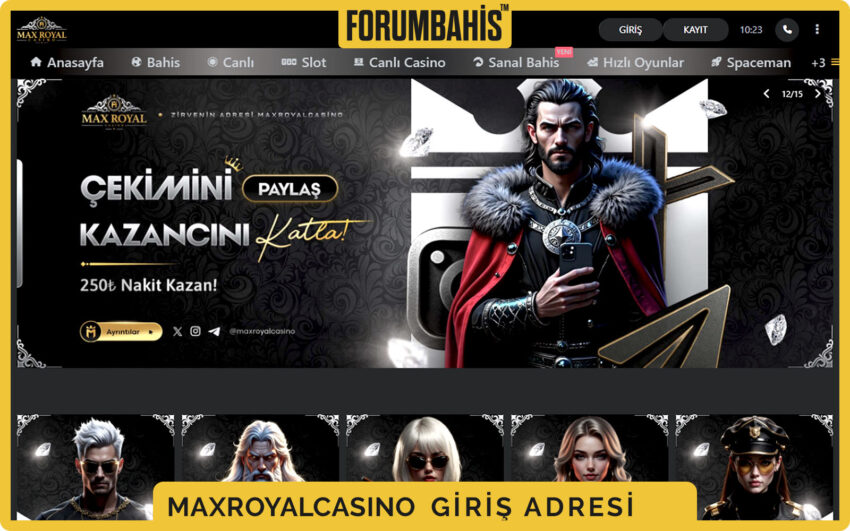 Maxroyalcasino login alanı, kullanıcı adı placeholder metni ve büyük Giriş tuşu