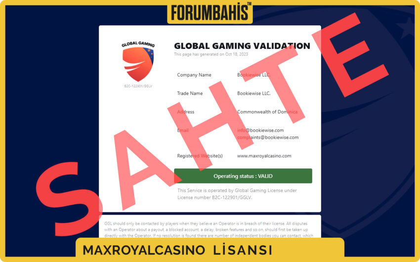 Maxroyalcasino lisans sütunu, slot sağlayıcıları için ek lisans referansları