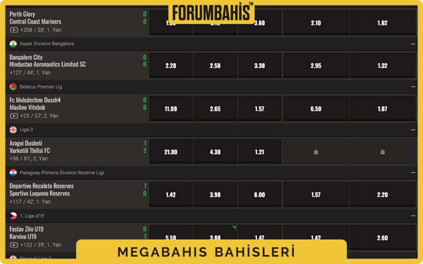 Megabahis kupon özet alanı, toplam bahis oran ve nakit çıkışı uygunluğu