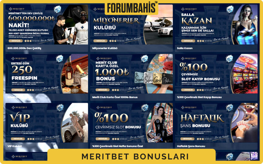 Meritbet bonuslar sekmesi, turnuva bonus ve ödül havuzu bilgisi