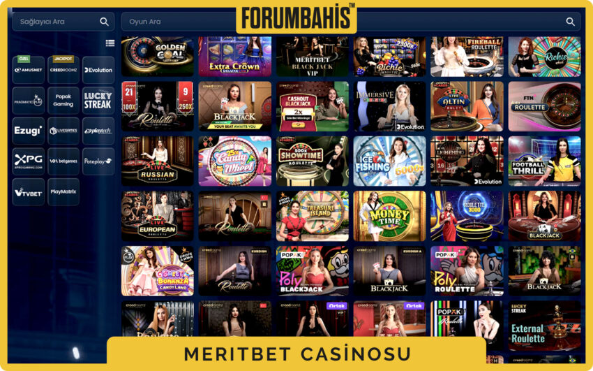 Meritbet casino favoriler bölümü, son oynananlar ve öneriler