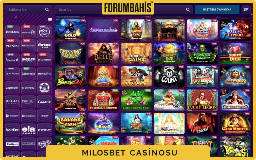 Milosbet casino slot arayüzü, demo ve gerçek oyun düğmeleri