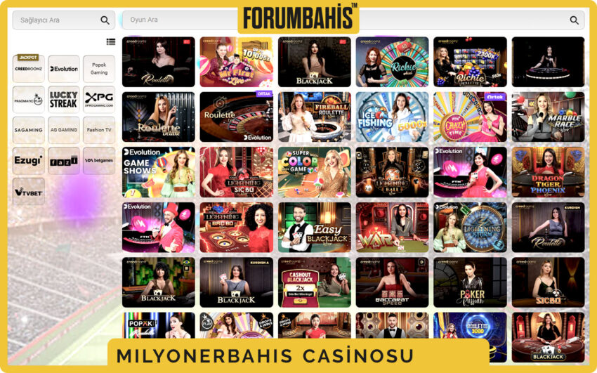 Milyonerbahis casino grid görünümü, yüksek çözünürlüklü kapak görselleri