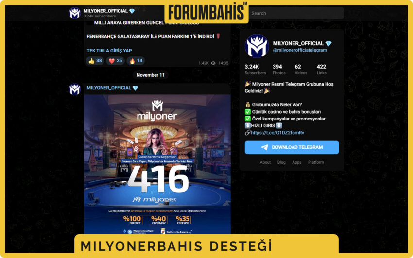 Milyonerbahis canlı sohbet balonu, anlık mesajlaşma ile destek erişimi