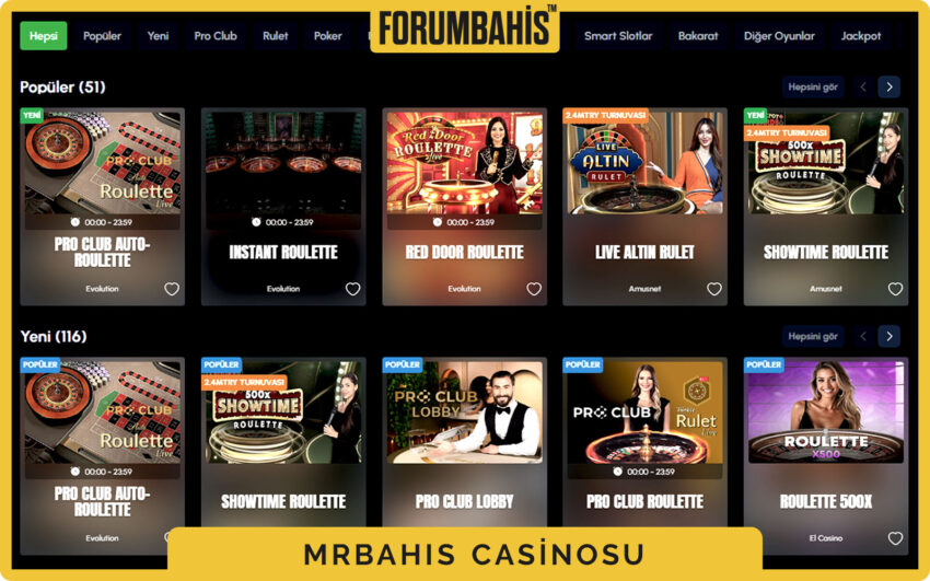 Mrbahis casino blackjack lobisi, çok masalı seçim ekranı