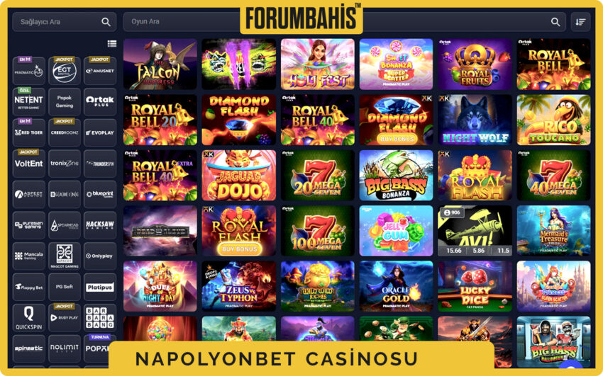 Napolyonbet mobil ana navigasyon, spor, canlı, casino ve bonus sekmeleri