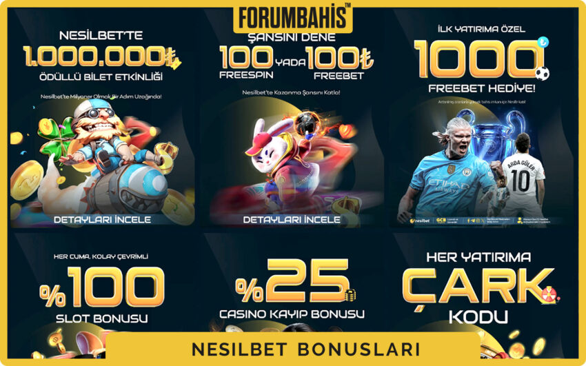 Nesilbet bonuslar bölümü, yatırım bonus ve çevrim şartı etiketi