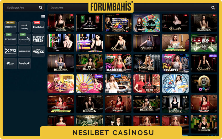 Nesilbet casino banner alanı, kampanya duyurusu ve üst barda giriş