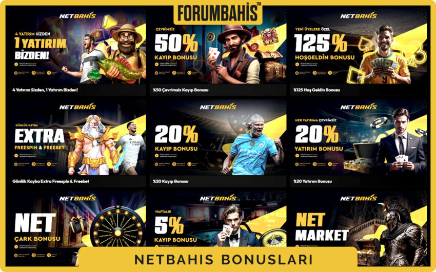 Netbahis bonuslar tablosu, çevrim katsayısı ve uygun oyunlar listeli bonus