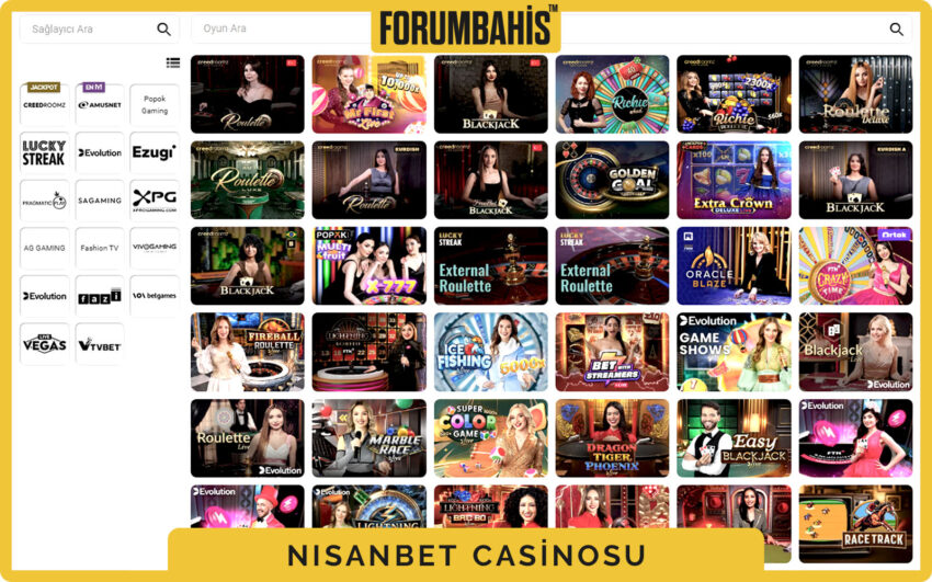 Nisanbet casino favoriler bölümü, son oynananlar ve öneriler