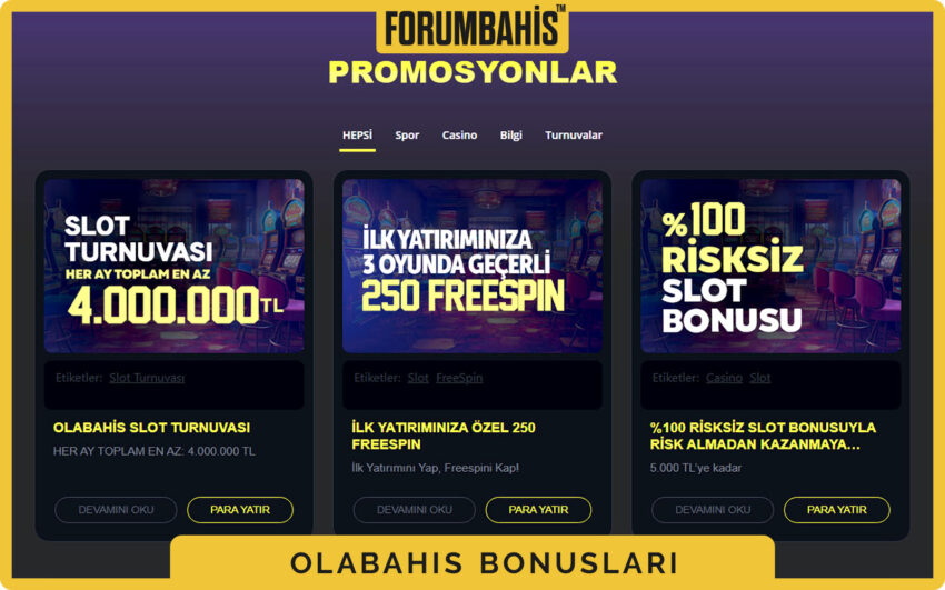 Olabahis bonuslar sekmesi, turnuva bonus ve ödül havuzu bilgisi