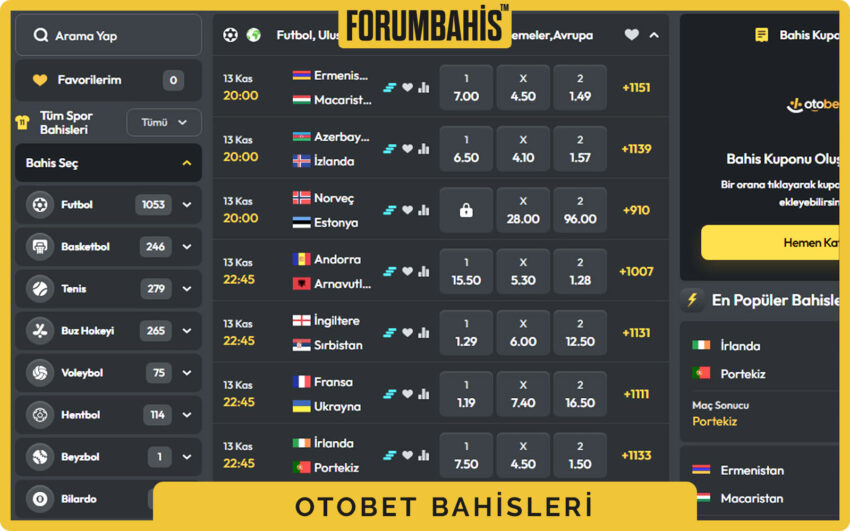 Otobet bonus filtreleri, kategoriye göre bonus arama çubuğu