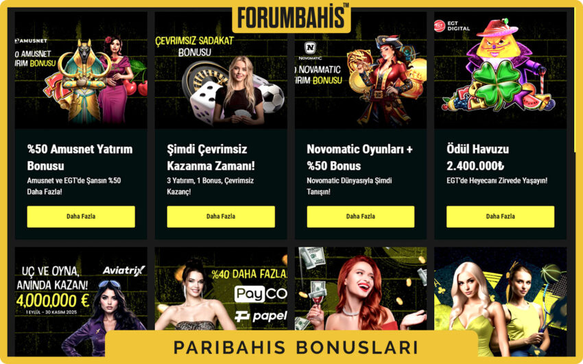 Paribahis bonuslar genel görünüm, tüm bonus listesi ve filtre etiketleri