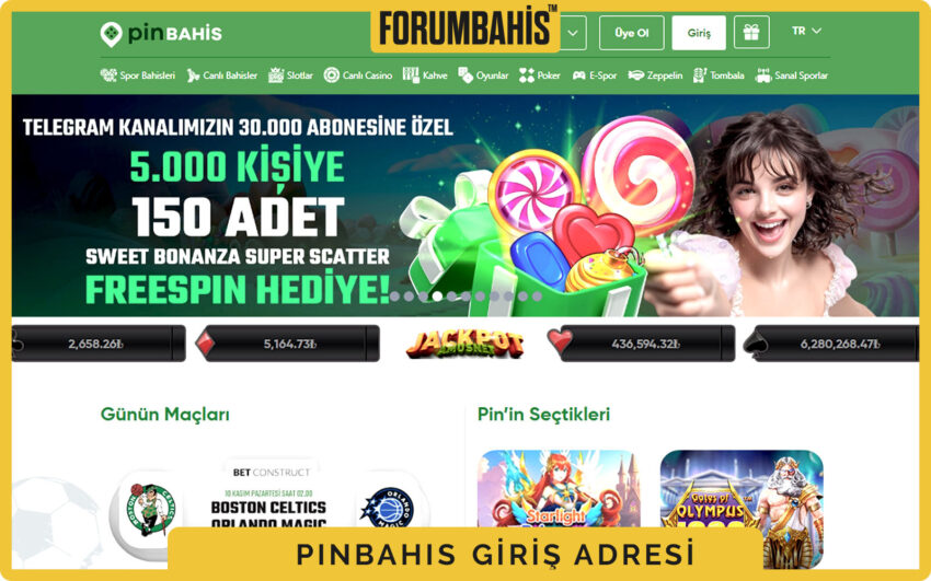 Pinbahis ana navigasyon, spor lig filtreleri ve sağ üst köşede giriş bağlantısı