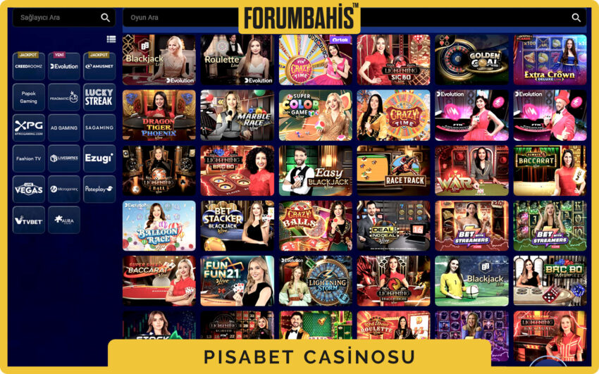 Pisabet canlı casino masaları, Türkçe krupiye rozetleriyle