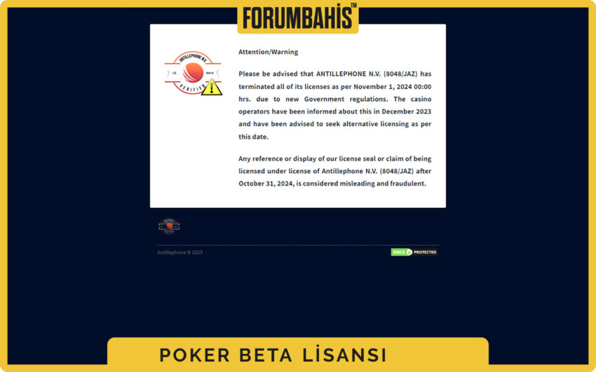 PokerBeta lisans sütunu, slot sağlayıcıları için ek lisans referansları