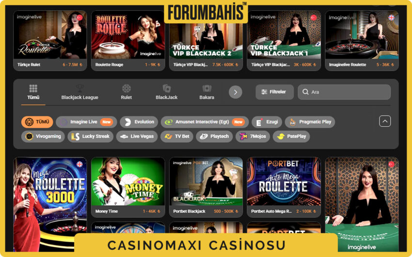 Portbet üst menüde casino sekmesi, spor ve canlı yanında
