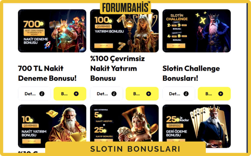 Slotin bonuslar tablosu, çevrim katsayısı ve uygun oyunlar listeli bonus