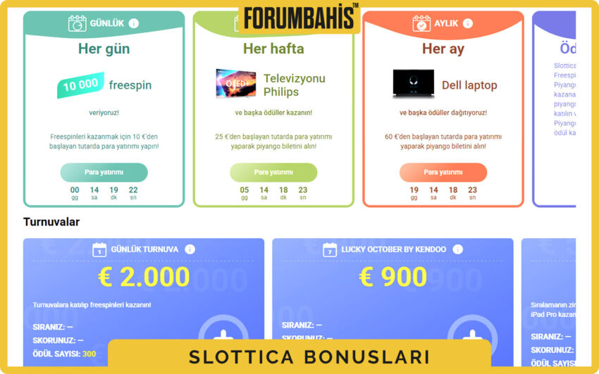 SlotticaCasino bonuslar tablosu, çevrim katsayısı ve uygun oyunlar listeli bonus