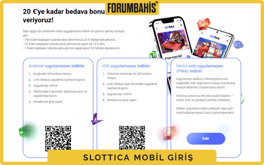 SlotticaCasino mobil canlı bahis listesi, oranlar ve hızlı ekle butonları