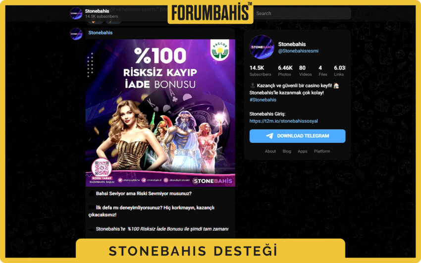 Stonebahis üst menü, canlı destek balonu ve tek tıkla giriş çağrısı