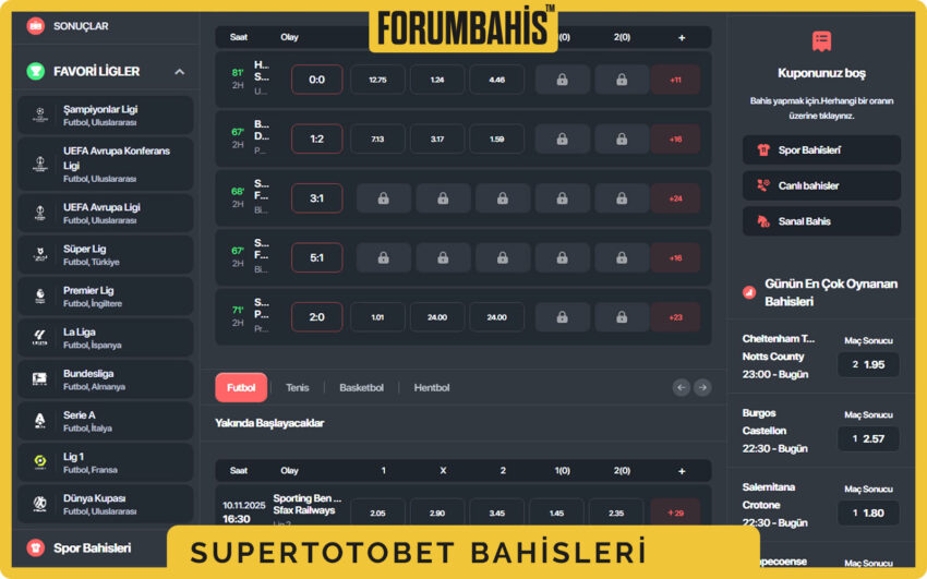 Supertotobet detay pazarlar, oyuncu özel bahisleri ve alternatif handikaplar