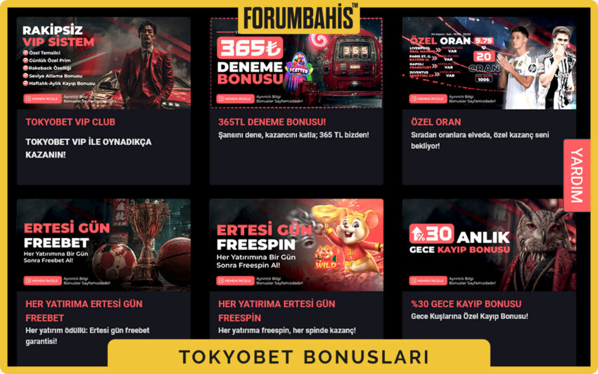 Tokyobet bonuslar tablosu, çevrim katsayısı ve uygun oyunlar listeli bonus
