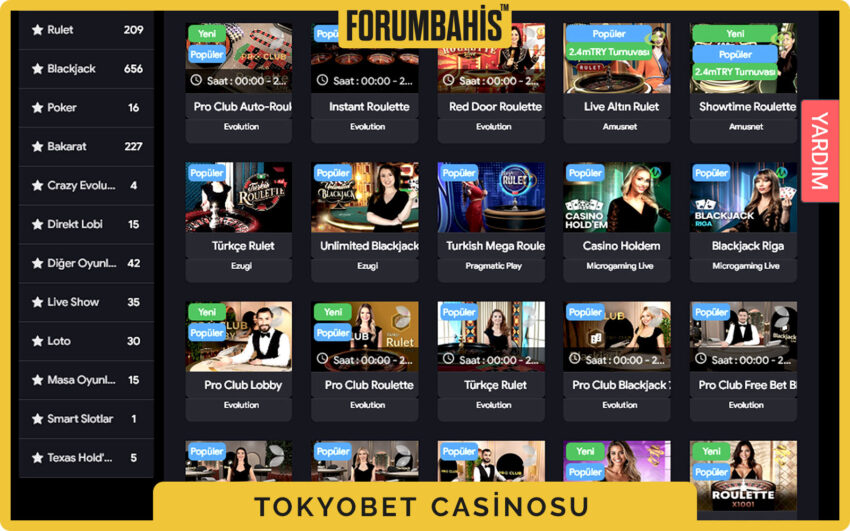 Tokyobet casino banner alanı, kampanya duyurusu ve üst barda giriş