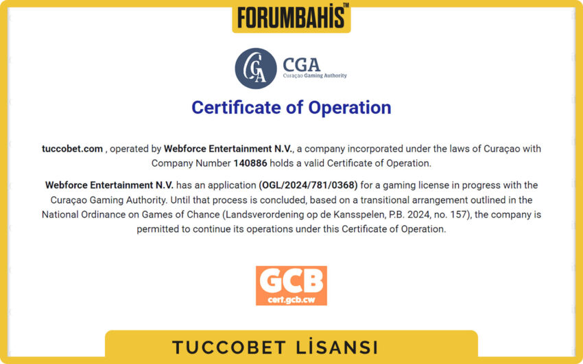 Tuccobet lisans sayfası alt bilgi, footer’da lisans rozetleri ve linkler