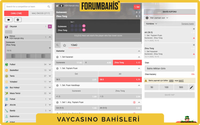 Vaycasino giriş ekranı, sağ üstte Giriş ve Kayıt Ol butonları, yeşil–beyaz tema
