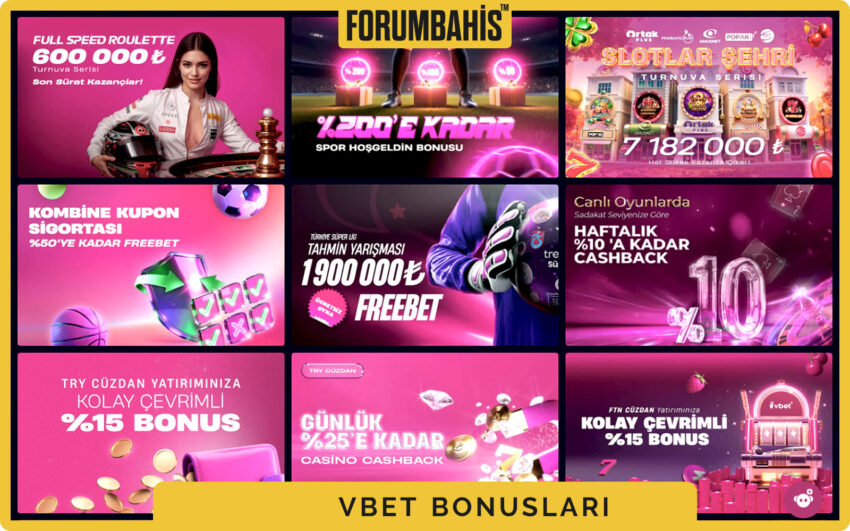 Vbet bonuslar bölümü, yatırım bonus ve çevrim şartı etiketi