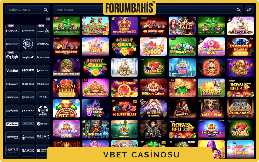 Vbet casino mobil uyumlu görünüm, alt menü ve kısayollar