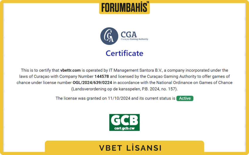 Vbet lisans ekran görüntüsü, lisans numarası alanı ve ülke seçici