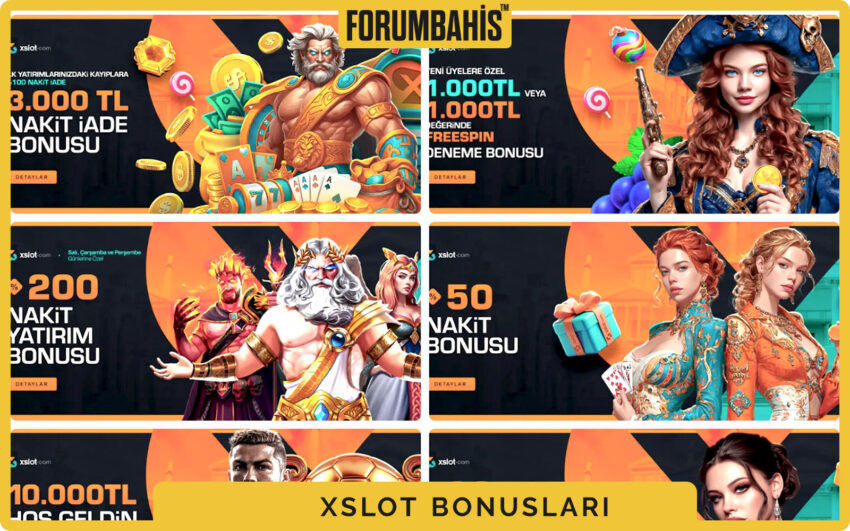 Xslot bonuslar tablosu, çevrim katsayısı ve uygun oyunlar listeli bonus