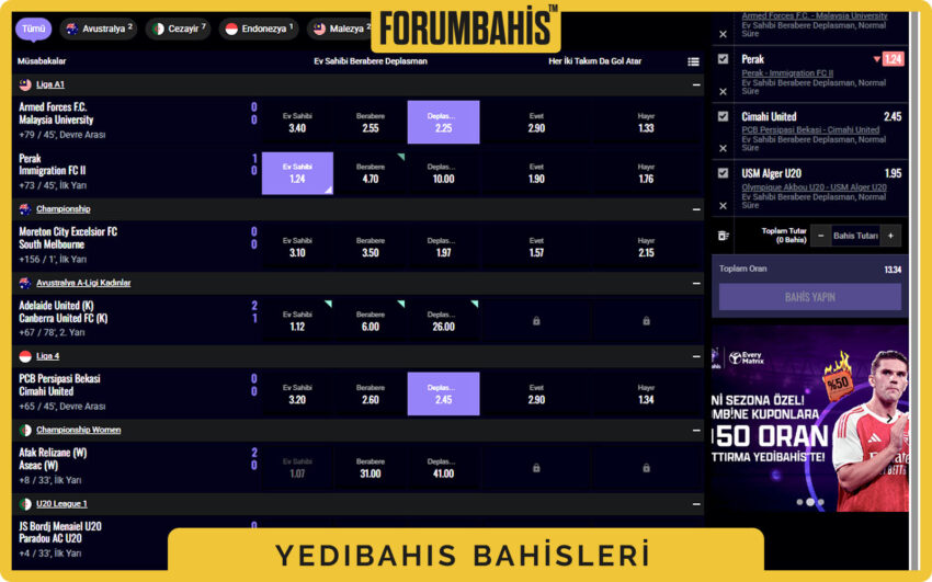 Yedibahis mobil genel görünüm, üstte logo altta hızlı giriş ve kupon kısayolu