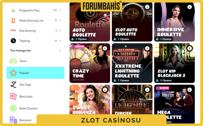 Zlot casino banner alanı, kampanya duyurusu ve üst barda giriş