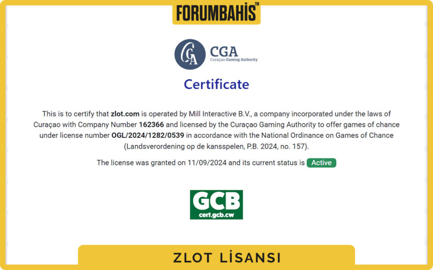 Zlot lisans sütunu, slot sağlayıcıları için ek lisans referansları